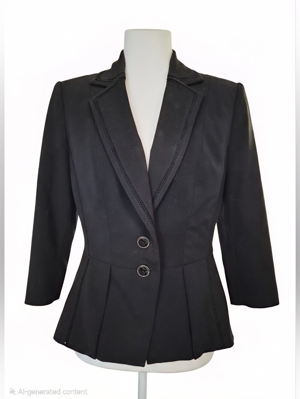 White House Black Market Black Fitted Two-Button Blazer